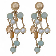 Load image into Gallery viewer, Coastal Beaded Pearl Earrings | Handmade Statement Jewelry