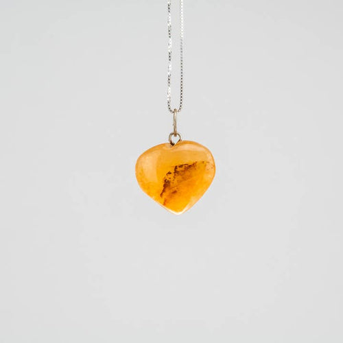 Golden Quartz Heart Pendant