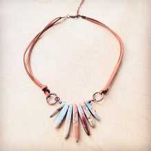 Load image into Gallery viewer, Aqua Terra Stone Slab Leather Cord Necklace 231ee