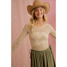 Load image into Gallery viewer, FLORAL EMBROIDERED STRETCH LACE LONG SLEEVE TOP