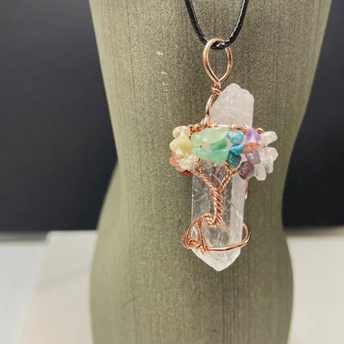Chakra Tree Crystal Necklace
