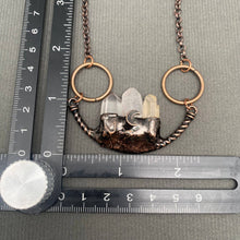 Load image into Gallery viewer, Vintage 3 White Crystal Bronze Pendant Necklace