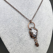 Load image into Gallery viewer, Vintage Onyx &amp; White Crystal Bronze Necklace