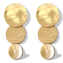 Load image into Gallery viewer, Gold Graduated Disc Statement Earrings | Handmade Jewelry