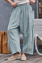 Load image into Gallery viewer, Striped Cotton Drawstring Harem Pants