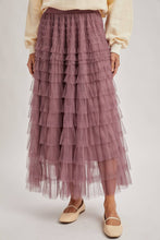 Load image into Gallery viewer, RUFFLED TULLE MIDI SKIRT