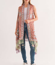Load image into Gallery viewer, Amber Thick Stitch Embroidered Vest - Coral Rose