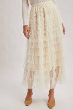Load image into Gallery viewer, RUFFLED TULLE MIDI SKIRT