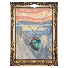 Load image into Gallery viewer, The Scream Print Silver Globe Fine Art Necklace