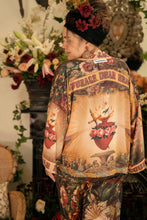 Load image into Gallery viewer, Courage Dear Heart Pixie Duster Crop Kimono w/ Sacred Heart