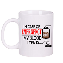 Load image into Gallery viewer, Blood Type is Coffee Funny Coffee Lovers White Ceramic 11oz Coffee Mug Gift Set