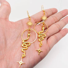 Load image into Gallery viewer, Golden Snake Earrings