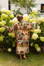 Load image into Gallery viewer, Stay Gold Opera Duster Kimono Robe w/ Rabbits Flowers &amp; Bees