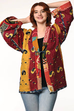 Load image into Gallery viewer, Reversible Cotton Kantha Kimono Jacket