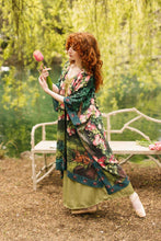Load image into Gallery viewer, The Daydreamer Goddess Duster Kimono w/ Roses &amp; Rabbits