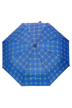 Load image into Gallery viewer, Blue Plaid Manual 8-panel 3-fold Compact Umbrella