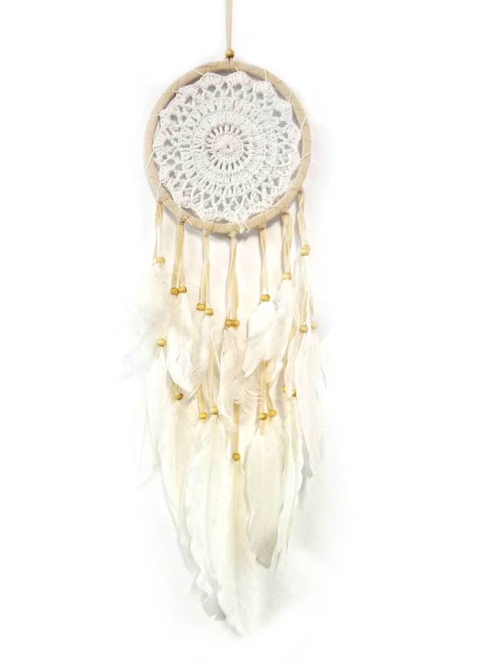 Crochet Dream Catcher with Feathers