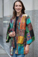 Load image into Gallery viewer, Reversible Kantha Silk Kimono Jacket