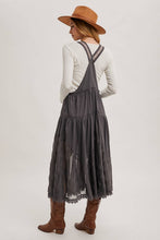 Load image into Gallery viewer, LACE EMBROIDERED TULLE BIB MAXI DRESS WITH LINING