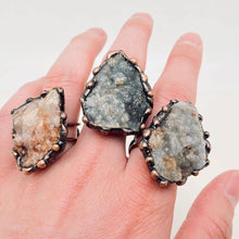 Load image into Gallery viewer, Irregular Natural Agate Rough Stone Adjustable Ring