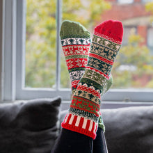 Load image into Gallery viewer, Yuletide Crew Socks | Sustainably Made Festive Holiday Socks