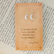 Load image into Gallery viewer, Literary Quotes Moon Post Earrings