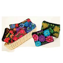 Load image into Gallery viewer, Embroidered Floral Velvet Coin Purse Pouch