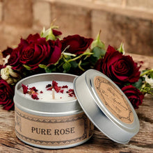Load image into Gallery viewer, Rose Botanical Travel Tin Candle – 4oz Aromatherapy