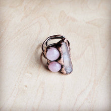 Load image into Gallery viewer, Genuine Rose Quartz Ring in a Copper Setting