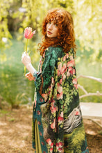 Load image into Gallery viewer, The Daydreamer Goddess Duster Kimono w/ Roses &amp; Rabbits