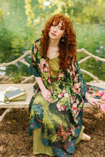 Load image into Gallery viewer, The Daydreamer Goddess Duster Kimono w/ Roses &amp; Rabbits