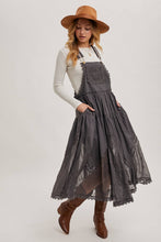 Load image into Gallery viewer, LACE EMBROIDERED TULLE BIB MAXI DRESS WITH LINING