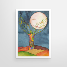 Load image into Gallery viewer, Sleeping Moon Patchwork Tree (Night)