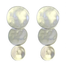 Load image into Gallery viewer, Silver Graduated Disc Statement Earrings | Handmade Jewelry