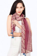 Load image into Gallery viewer, Up-Cycled Silk Sari Tassel Scarves