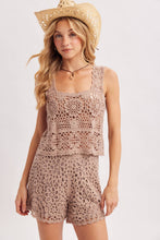 Load image into Gallery viewer, SHEER CROCHET SLEEVELESS SQAURE NECK TOP