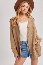 Load image into Gallery viewer, BUTTON DOWN COLLAR NECK RIBBED KNIT SWEATER CARDIGAN