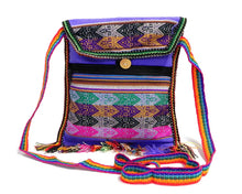 Load image into Gallery viewer, Tribal Peruvian Square Fringe "Julia" Crossbody Purse Bag
