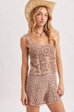 Load image into Gallery viewer, SHEER CROCHET SLEEVELESS SQAURE NECK TOP