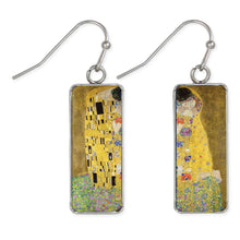 Load image into Gallery viewer, The Kiss Print Silver Bar Fine Art Earrings