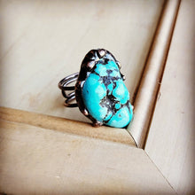 Load image into Gallery viewer, Blue Turquoise Ring set in Antique Copper