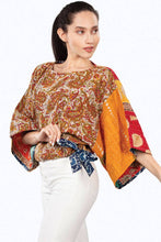 Load image into Gallery viewer, Reversible Kantha Kimono Crop Top