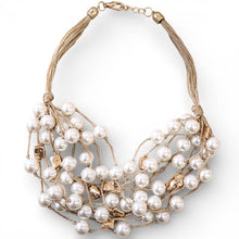 Load image into Gallery viewer, Coastal Chunky Pearl Necklace | Handmade Statement Jewelry