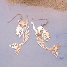Load image into Gallery viewer, Siren Song Mermaid Flower Earrings