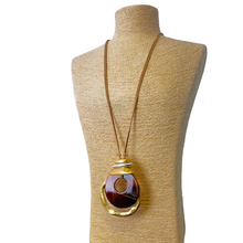 Load image into Gallery viewer, Chunky Boho Western Tortoise Pendant Necklace | Coastal