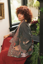 Load image into Gallery viewer, Flight of Fancy Fleece Cottage Cardigan Jacket w/Hummingbird