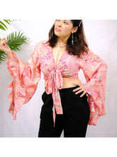 Load image into Gallery viewer, Bell Sleeve Ruffle Tie Top