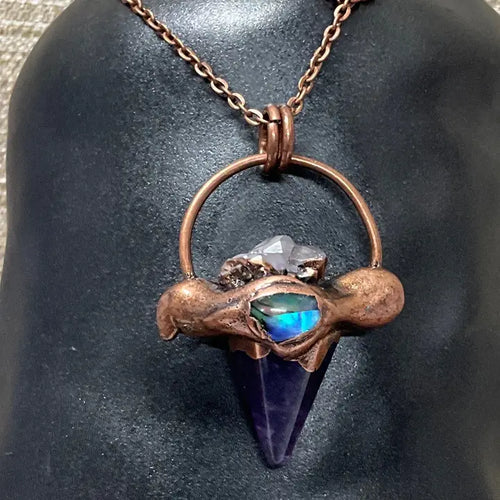 Gaia Sacred Hexagon Amethyst Necklace