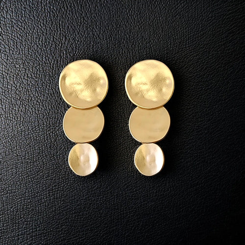 Gold Graduated Disk Earring