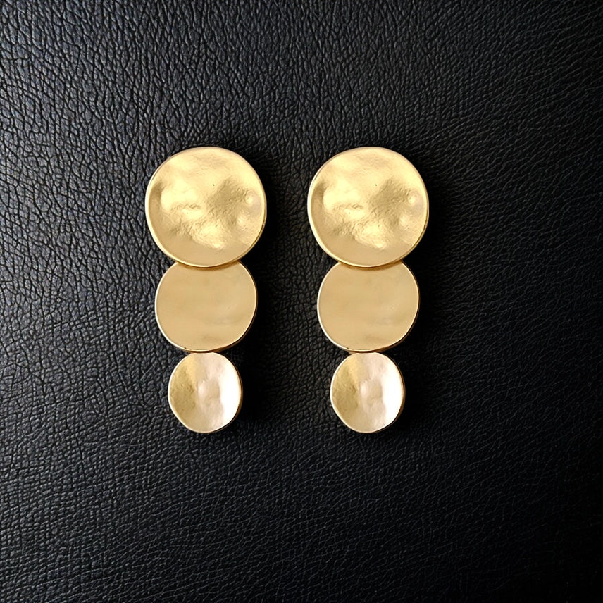Gold Graduated Disk Earring